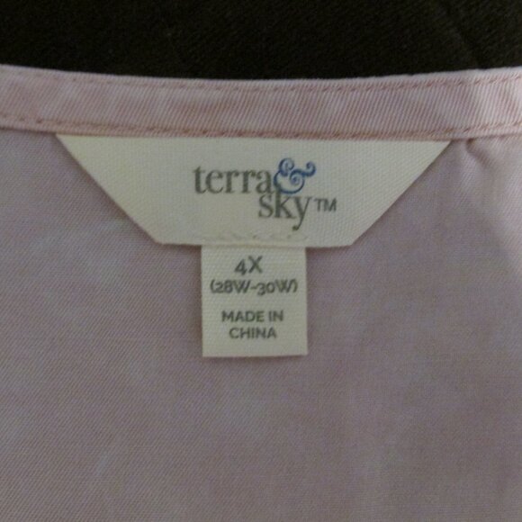 TERRA & SKY WOMEN'S SIZE 4 XL (28 W / 30 W) V - NECK TOP PINK BABYDOLL SS NWT - Picture 7 of 9
